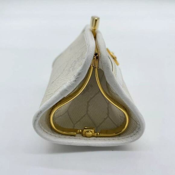 Christian Dior Honeycomb Logo White Coin Case Purse - Picture 5 of 7